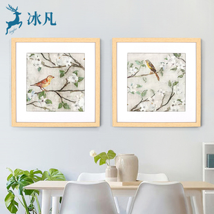 硬币喜字相框实木正方形画框挂墙石装裱架国画书法五角五毛钱礼物