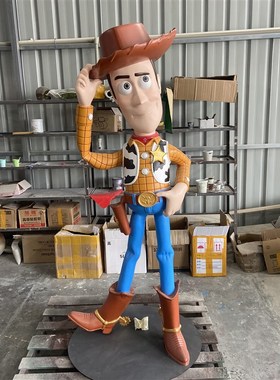 玩具总动员网红卡通胡迪巴斯光年客厅家居装饰公仔玻璃钢雕塑摆件