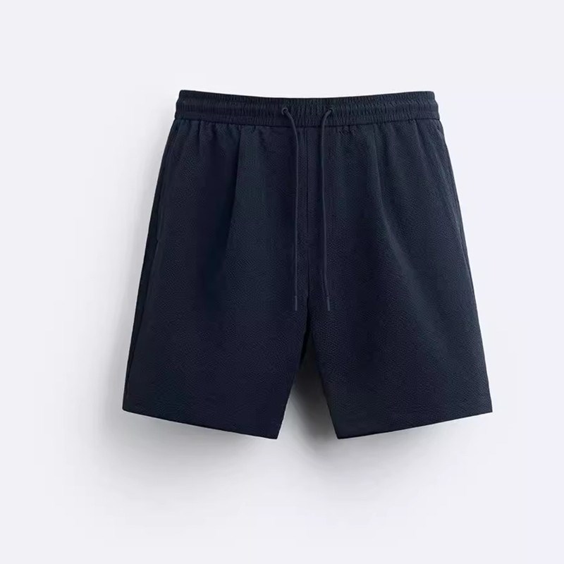 ZA XIONG男装7380553800宽松弹力泡泡纱打褶休闲短裤 7380568 401