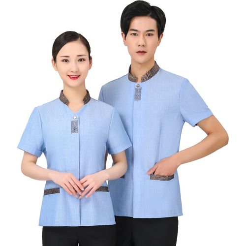保洁工作服夏装透气酒店宾馆客房清洁阿姨短袖保洁员工作服套装女