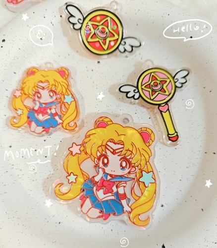 Lunas DIY醋酸亚克力吊孔片片美少女战士魔法棒