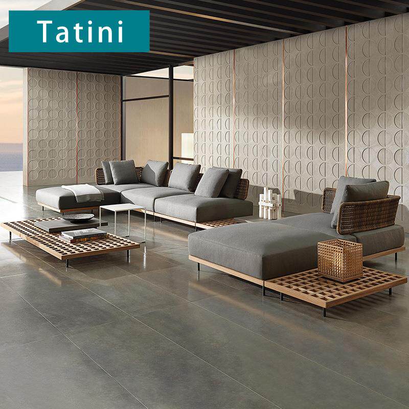 户外沙发组合别墅庭院花园休闲藤椅设计师样板房露天阳台藤编家具