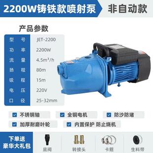 家用水泵自吸泵喷射泵高扬程太阳能加压自P来水井大头泵 新品