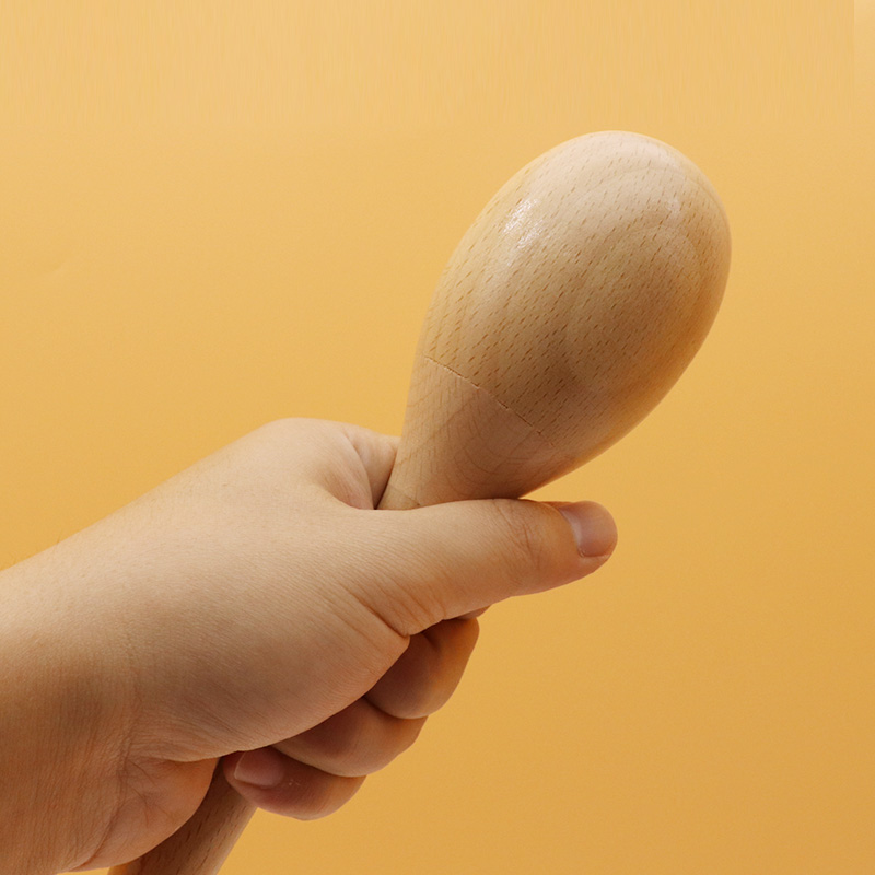 奥尔夫打击乐器榉木实木幼儿园沙锤沙球摇铃抓握训练儿童沙蛋玩具