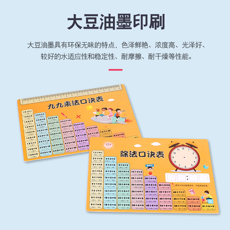 九九乘法口诀表一二年级小学生99除法加减法学习卡片全套背诵神器