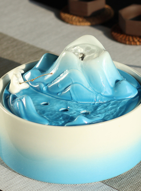 家居水循环系统自动抽水流水器摆件陶瓷创意小型禅意开业礼品招财