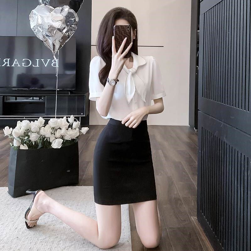 夏季工作服女装空乘职业套装裙装酒店前台气质工作装置业顾问衬衫