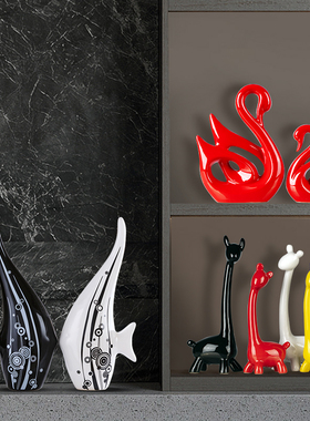 软装摆件艺术创意家居现代简约陶瓷玄关客厅电视柜酒柜工艺装饰品