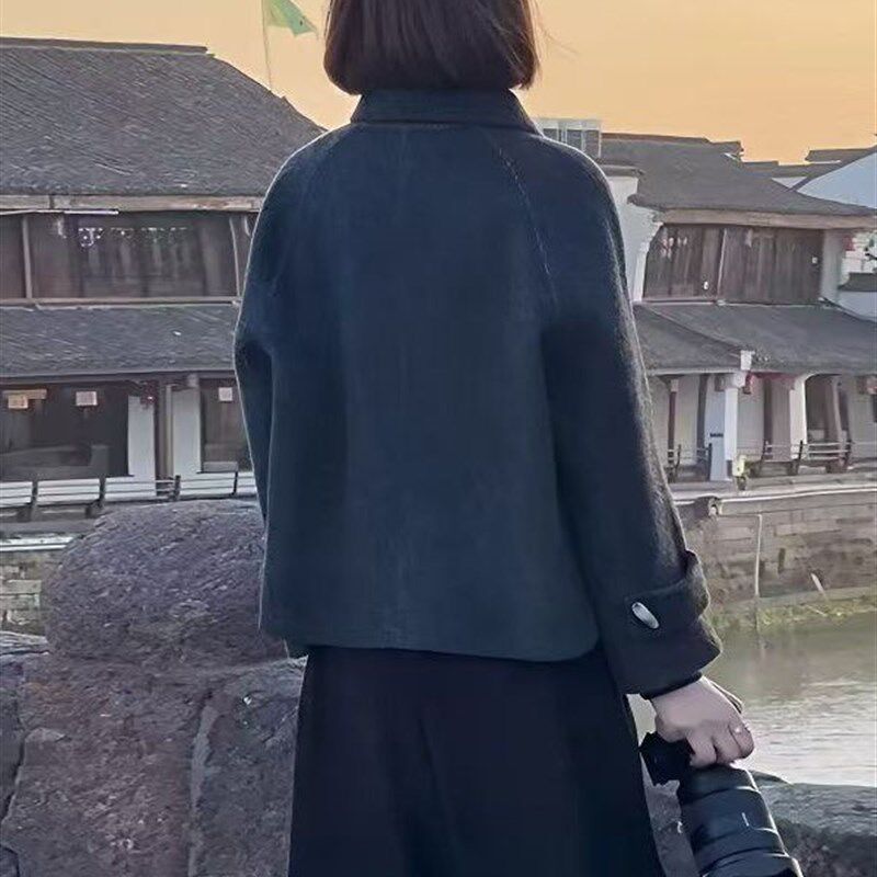 超好看短款毛呢外套女士2025新款高级感小个子灰色呢子大衣秋冬季