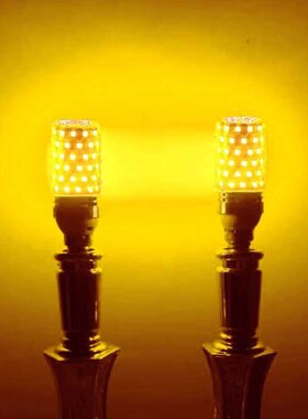 黄色LED高亮灯泡神位招财黄灯笼黄光e27彩色螺口氛围节能长明黄灯