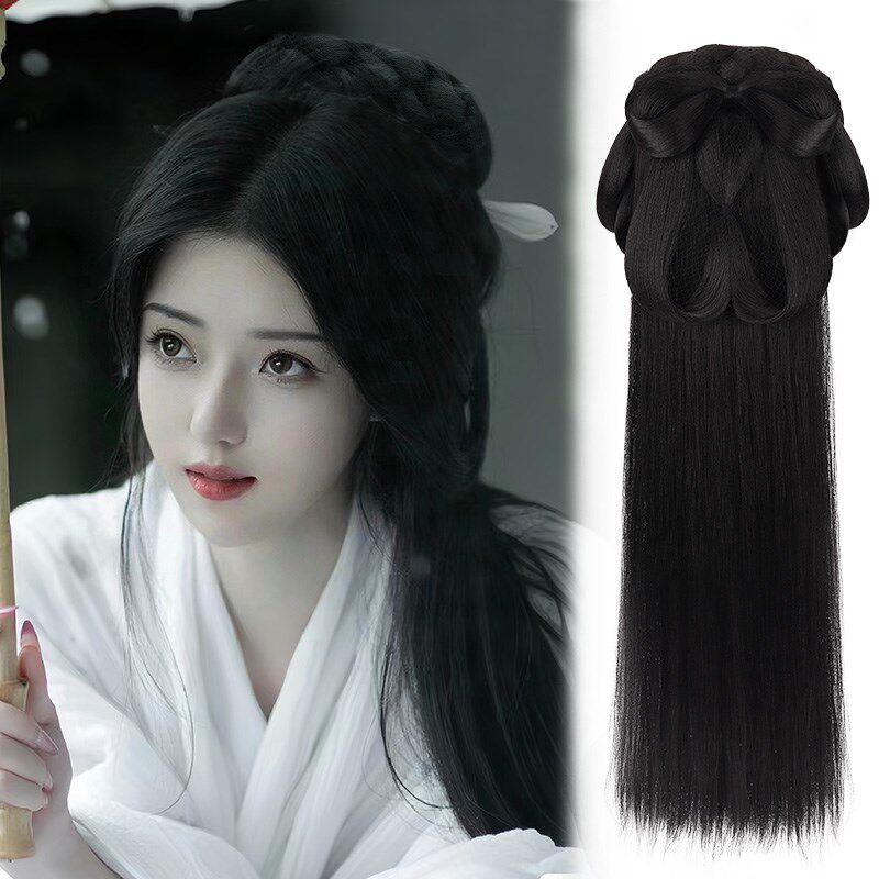 汉服假发古风一体式战国袍假发包盘发发髻古装魏晋风头饰垫发造型