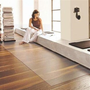 世1.2米*1.2米透明磨砂水晶地板客厅茶几飘窗防水地垫软玻璃桌布