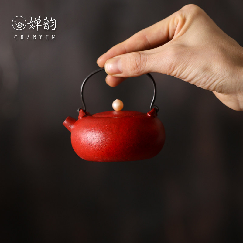藏器堂春喜铜茶壶酒红至尊宝提梁壶壶承旗舰版复古家用茶具泡茶壶