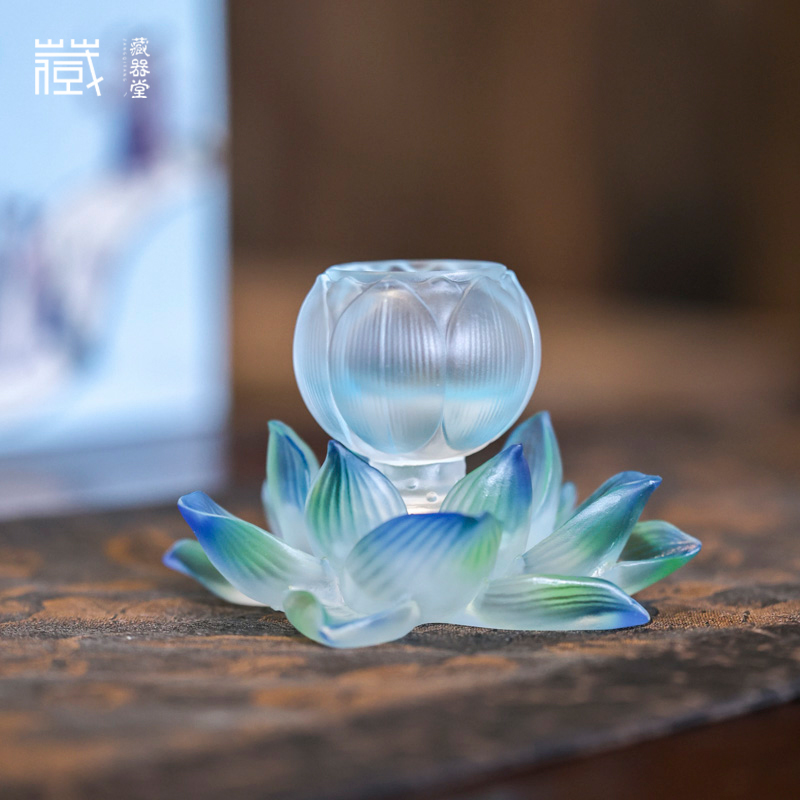 心缘堂琉璃十二花神荷花茶杯杯垫
