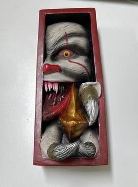 万圣节恐怖回魂小丑书签雕像创意装饰书架上的怪物树脂摆饰工艺礼