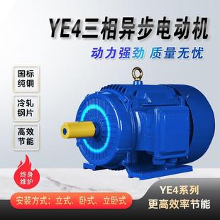 现货YE4 电动机深蓝 100L1 4极三相异步交流马达2.2W卧式