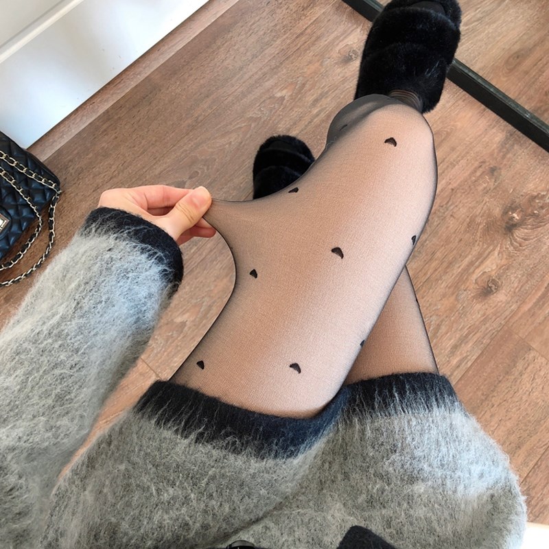 秋冬加绒奶白色连裤袜女加厚保暖白色打底裤袜防勾丝白丝袜JK黑丝