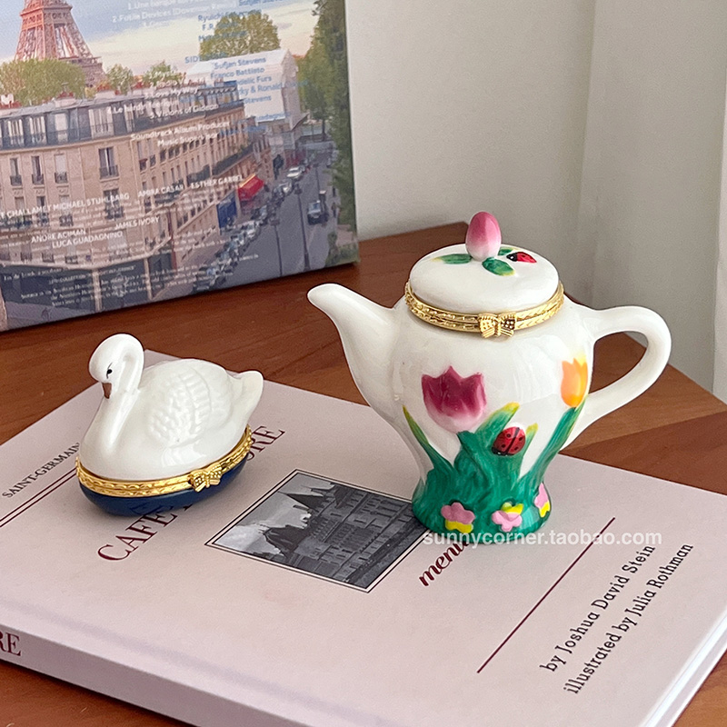 复古耶诞树陶瓷首饰盒小巧可爱装饰摆饰高档精致手饰戒指收纳盒