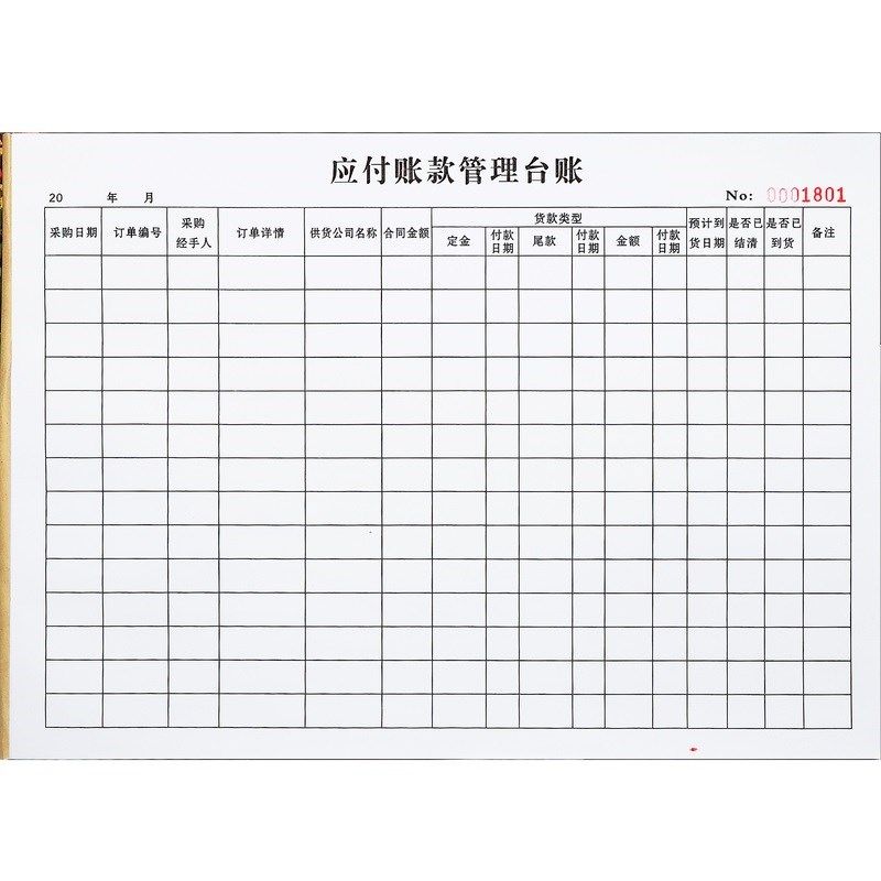 财务应付账款管理台账供货商货款支付记录表采购入账明细汇总表格