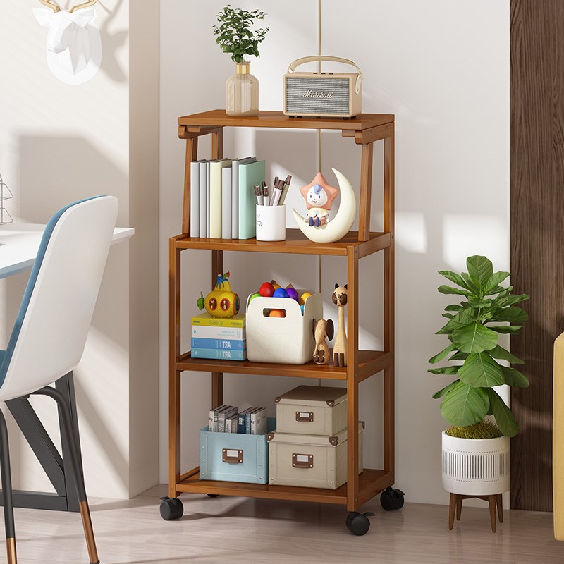 小推车置物架可移动多层落地书架办公室床头宿舍零食收纳储物架子