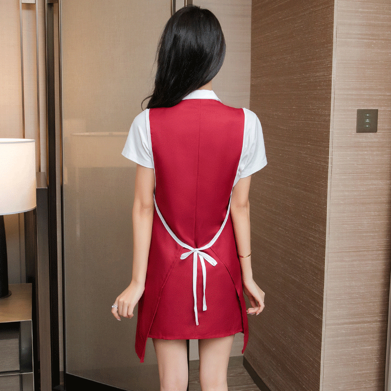 餐饮饭店围裙服务员女款超市夏季上班时尚餐厅美甲师美容院工作服