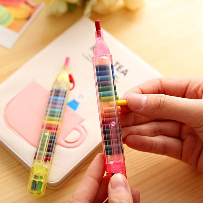 可换芯油画棒少儿彩色蜡笔色幼儿园炫彩棒宝宝用环保腊笔画