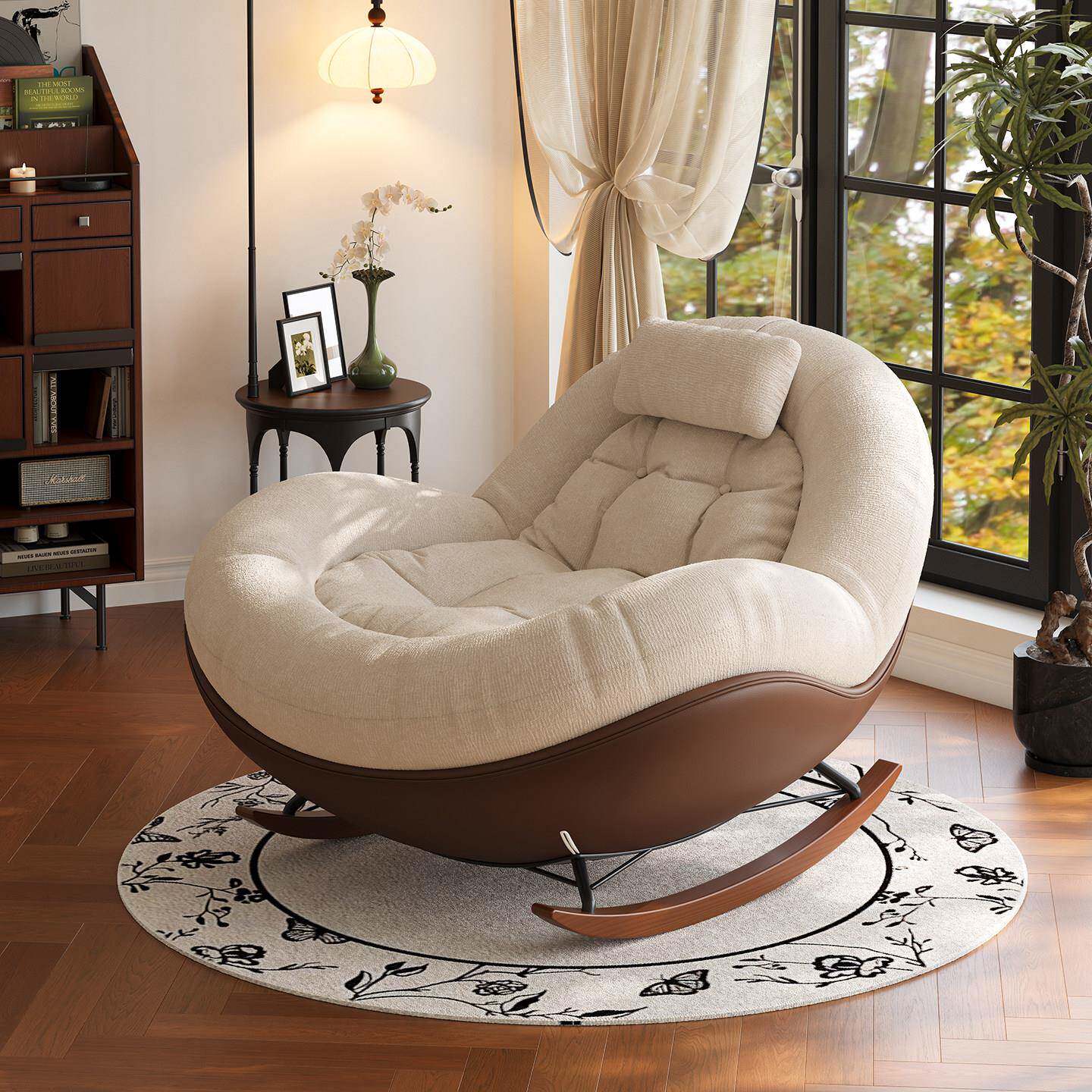 轻奢摇椅大人躺椅家用阳台休闲单人客厅2026新款摇摇椅懒人沙发椅