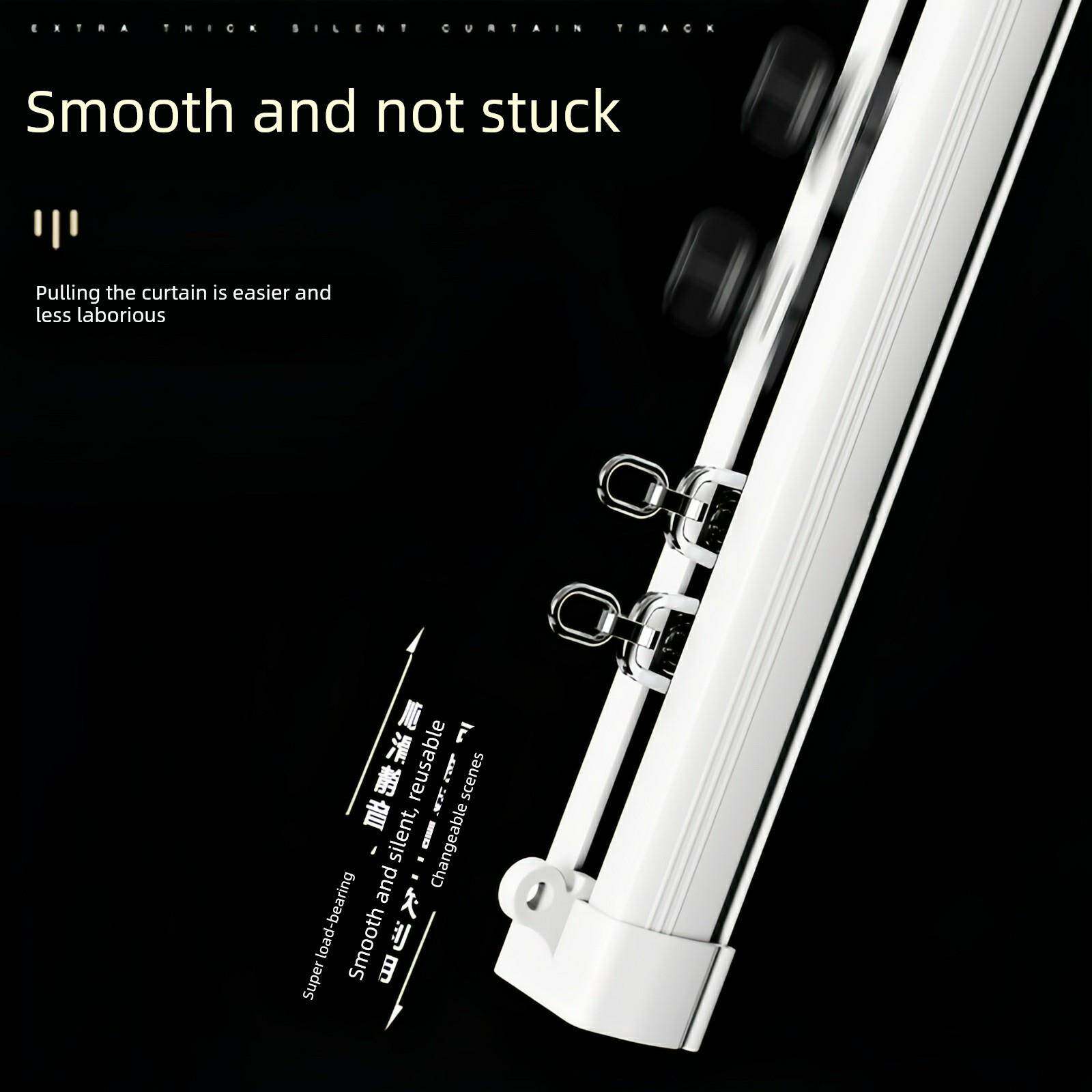 静音窗帘轨道滑轮顶装侧装窗帘杆滑道一整套导轨单双轨挂钩式滑轨