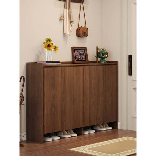 实木鞋柜入户门口玄关鞋柜家用门口大容量靠墙收纳储物玄关柜鞋架