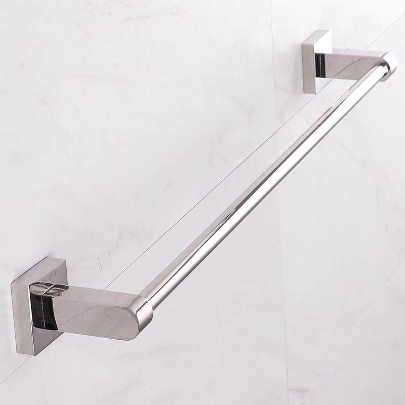 毛巾杆免打孔卫生间304不锈钢加厚晾毛巾架子浴室壁挂置物架单杆