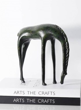 创意高级感铜绿色饮水金属马玄关卧室客厅桌面酒柜装饰品书房摆件