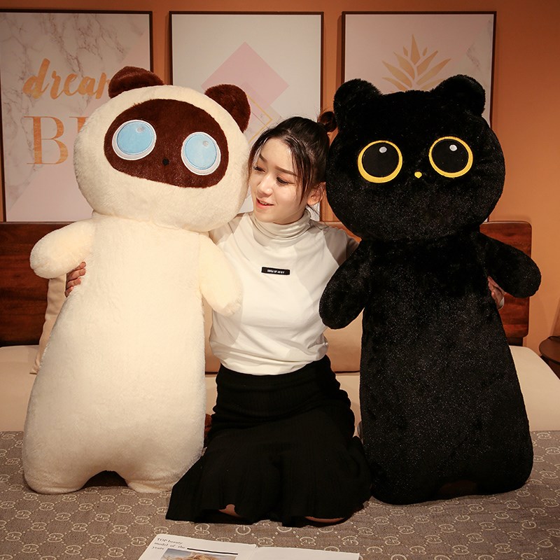 可爱猫咪长条抱枕猫毛绒玩具超软睡觉抱公仔大号系玩偶女生礼
