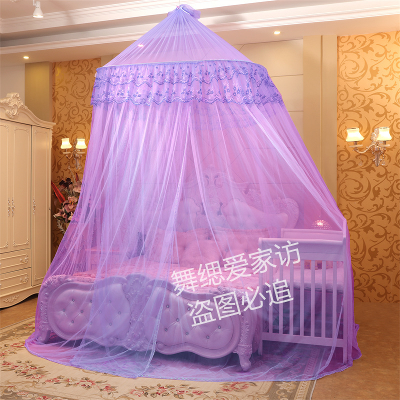 特大吊顶大圆顶蚊帐1.5-3米大床加宽拼接婴儿圆床子母床加大空间