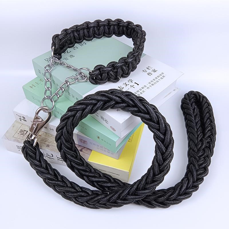 狗狗牵引绳狗链子金毛拉布拉多中大型犬遛狗绳宠物八股加粗编织绳