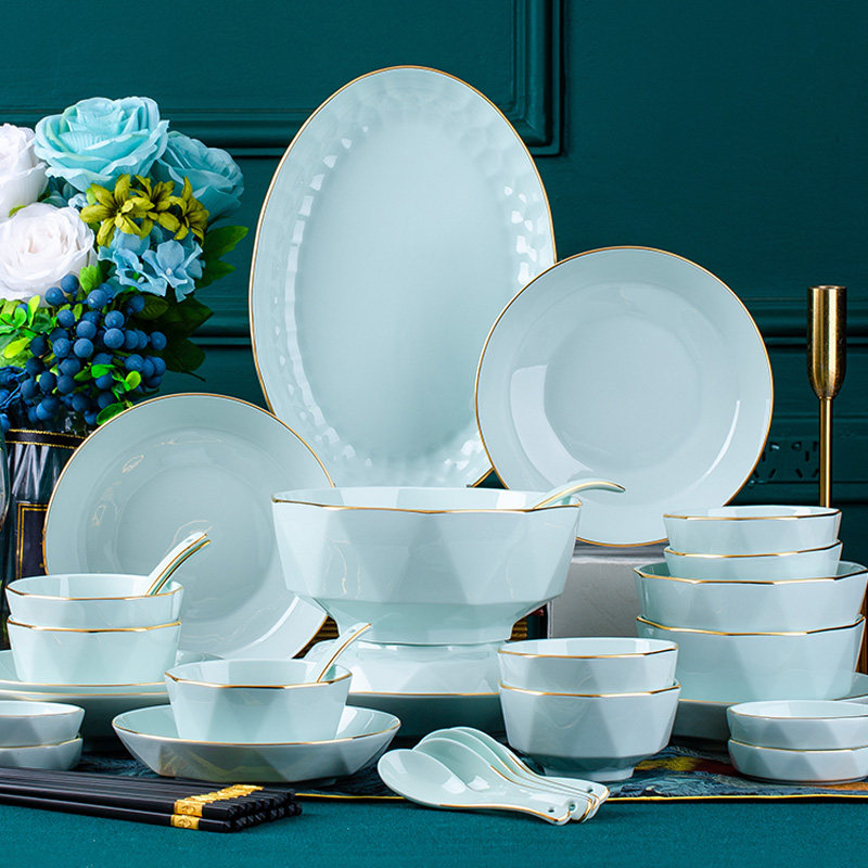 北欧餐具套装碗盘家用陶瓷碗筷碗碟套装碗家用2021新款乔迁礼物,餐饮具,餐具瓷器套装,淘宝优惠券,粉丝福利购,淘宝优惠卷