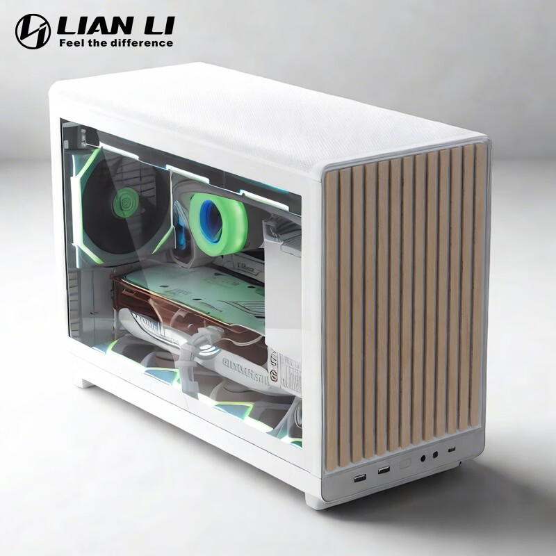 LIANLI联力A3桌面机箱侧透M-ATX小机箱itx迷你电脑机箱木头前面板