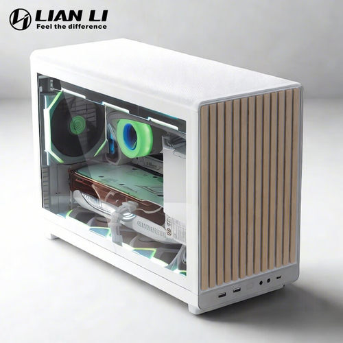 LIANLI联力A3桌面机箱侧透M-ATX小机箱itx迷你电脑机箱木头前面板