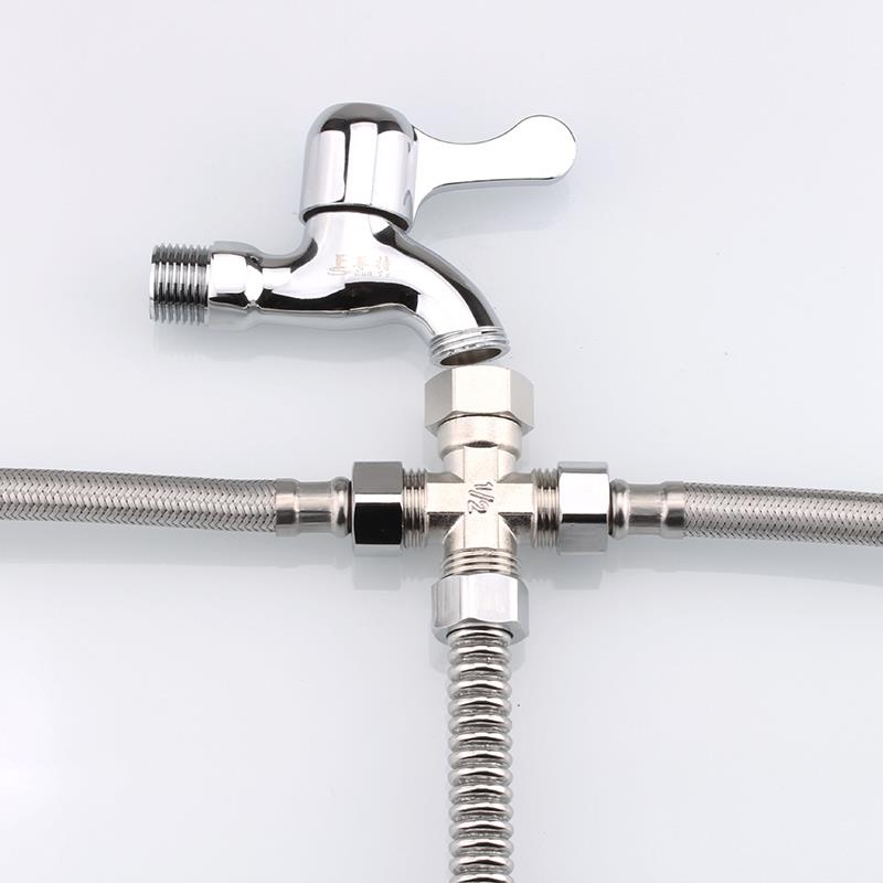 铜四通接头十字水管Y型三通分水器一内二外三外丝口4分6分4通配件