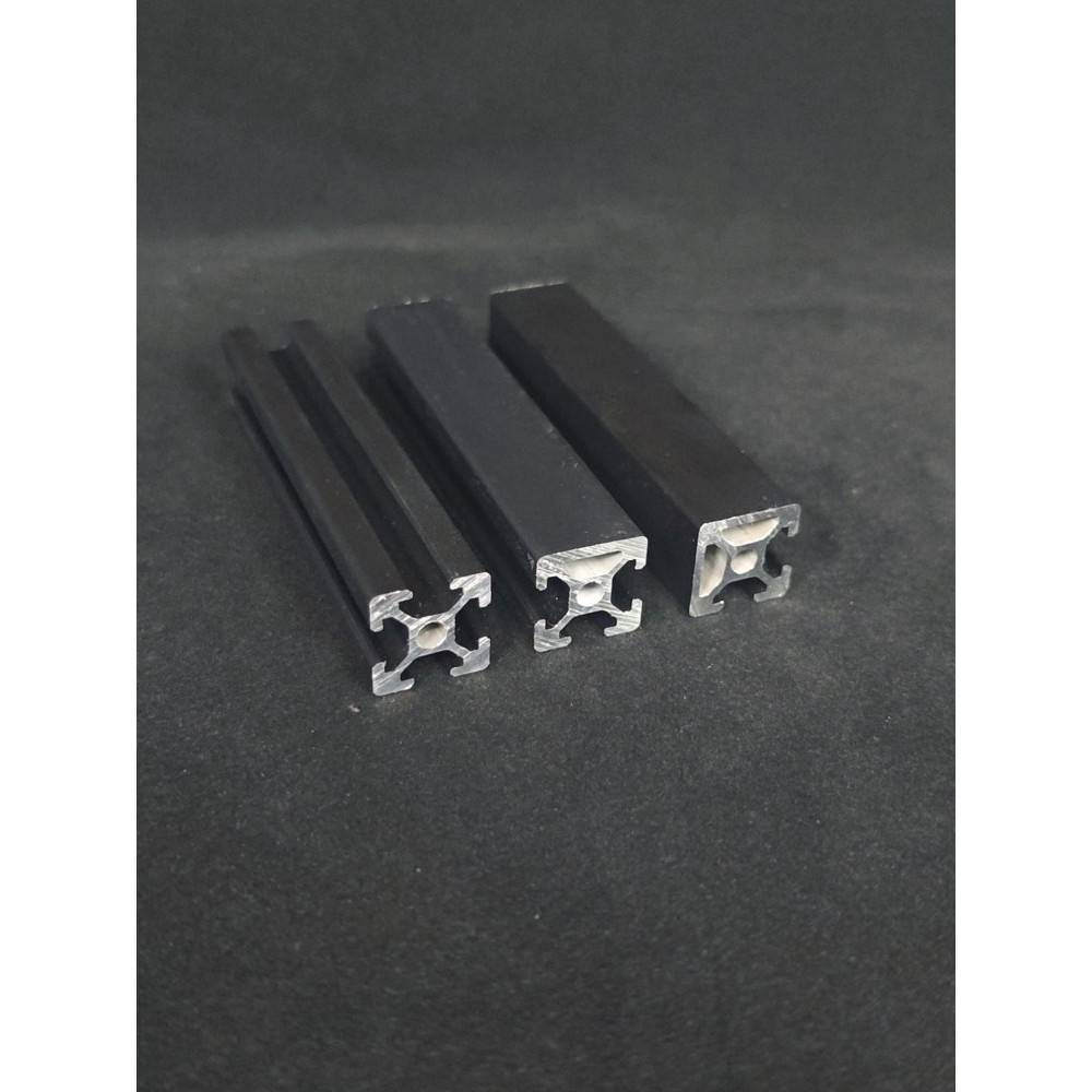 欧标2020工业铝型材 磨砂黑单面封两面封槽黑色铝合金框架DIY型材