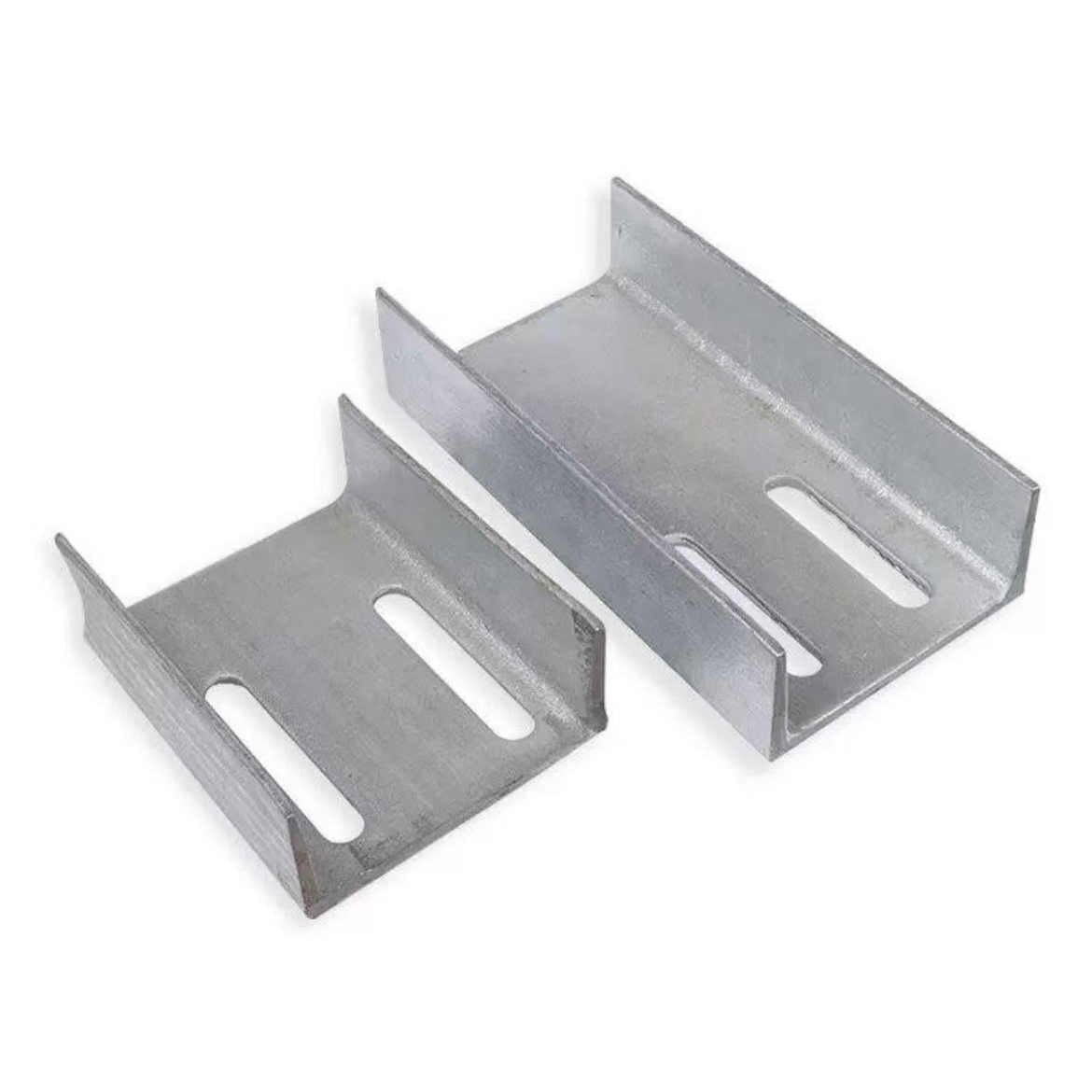 热镀锌槽钢连接件定制8#10#12#14#加工预埋件镀锌件冲孔槽钢幕墙