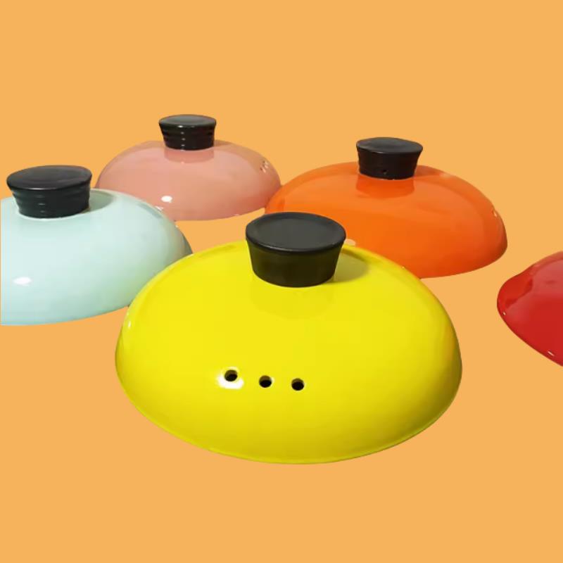 彩色通用陶瓷砂锅盖子配件汤煲沙锅盖电炖锅汤锅单盖焖锅土锅配盖