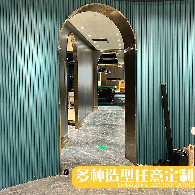 不锈钢弧形门套黑钛金电梯包边一体拉弯拱形垭口套圆弧吊顶装饰条