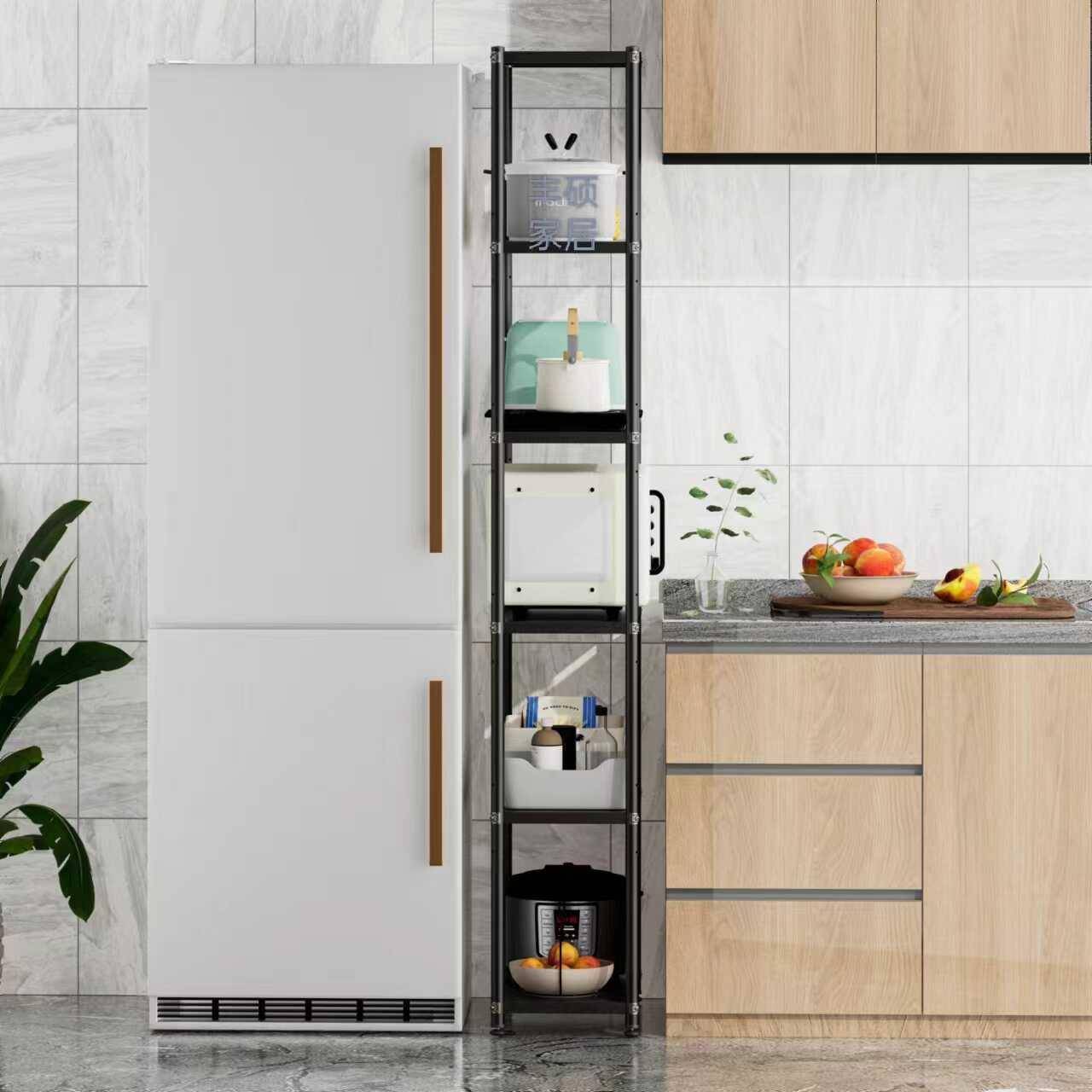 碳钢20/25cm超窄冰箱夹缝置物架厨房多层落地收纳层架多功能置物