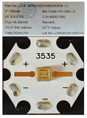 340nm LED模组芯片半成品量子点/发光材料荧光粉封装