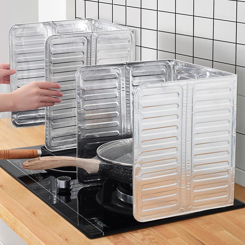 厨房防油挡板瓦斯灶台炒菜防溅油烟燃气炉隔热板铝箔挡油板耐高温