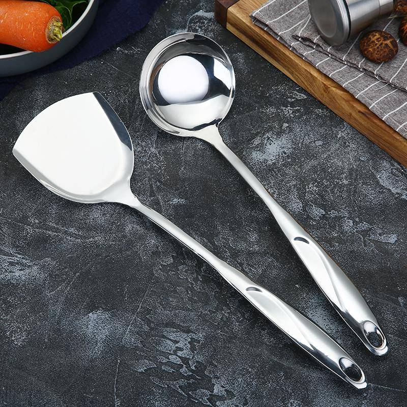 厨房烹饪用具不锈钢加厚铲勺可 长柄锅铲大汤勺铲子炒菜工具家用