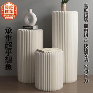 圆柱展台展示架多层陈列架折叠中岛展会展台展示柜办公家用展台