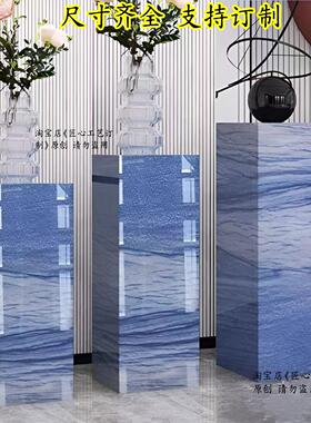 岩板花架花瓶玄关置物架客厅电视柜防底座大理石落地摆件边几高端