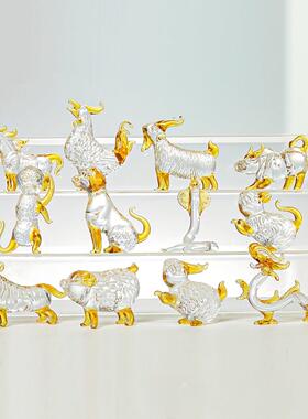 水晶十二生肖装饰摆件龙兔牛虎猪鼠马牛蛇鸡狗猴动物家居工艺品
