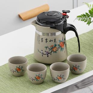 泡茶器防烫日式 飘逸杯陶瓷茶具茶壶家用茶水分离式 便携简约泡茶壶